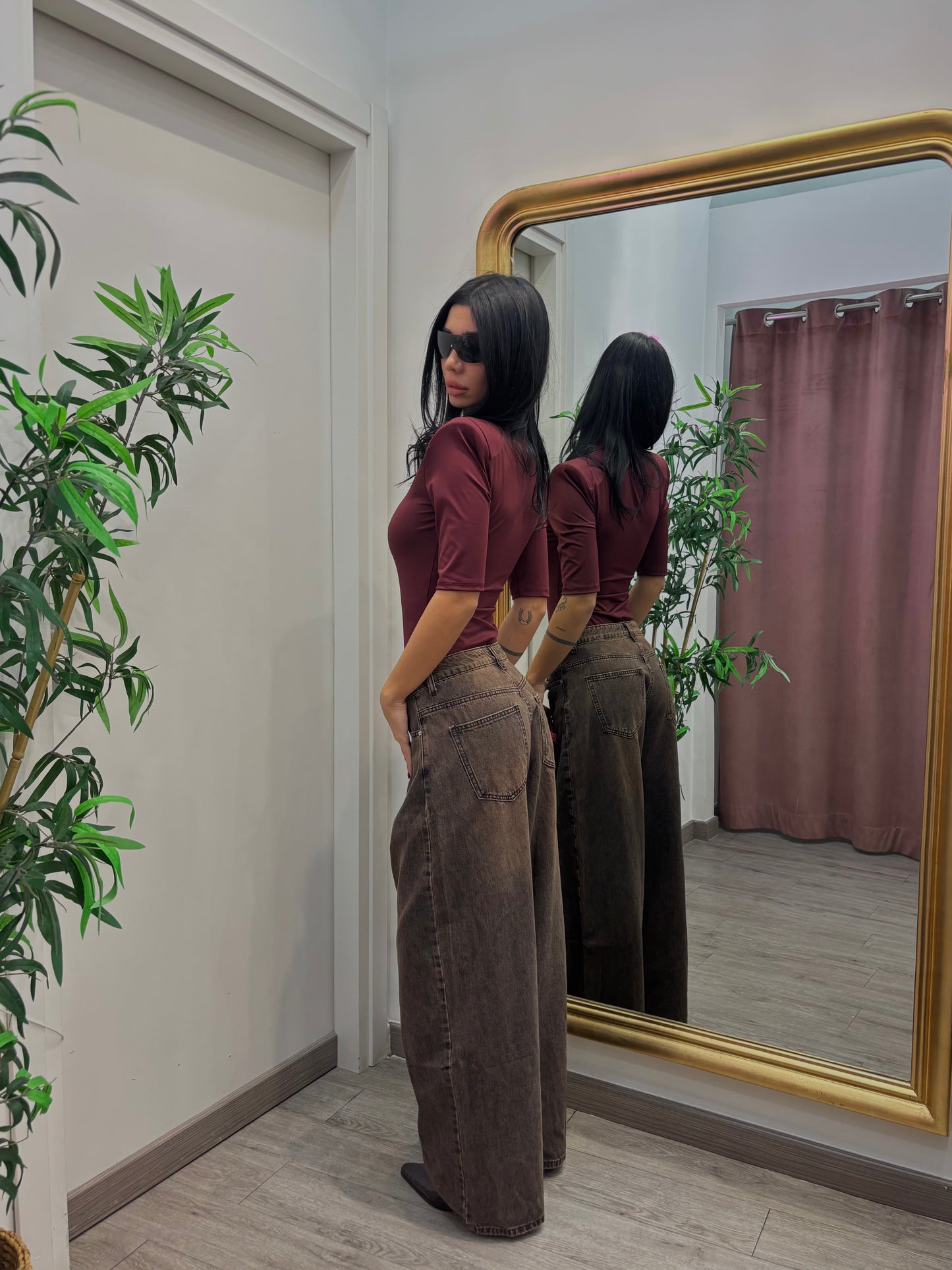 Jeans wide leg vita medio bassa