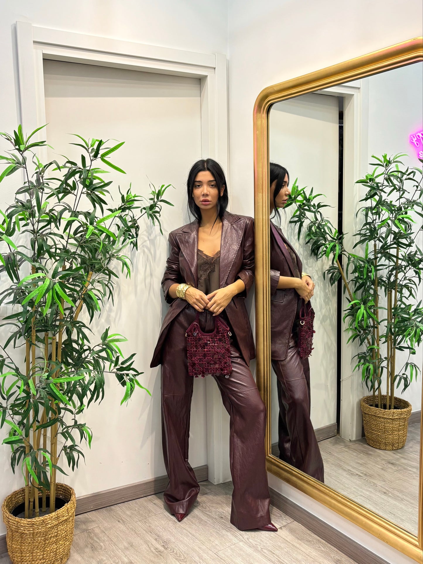 Blazer in simil pelle lumina