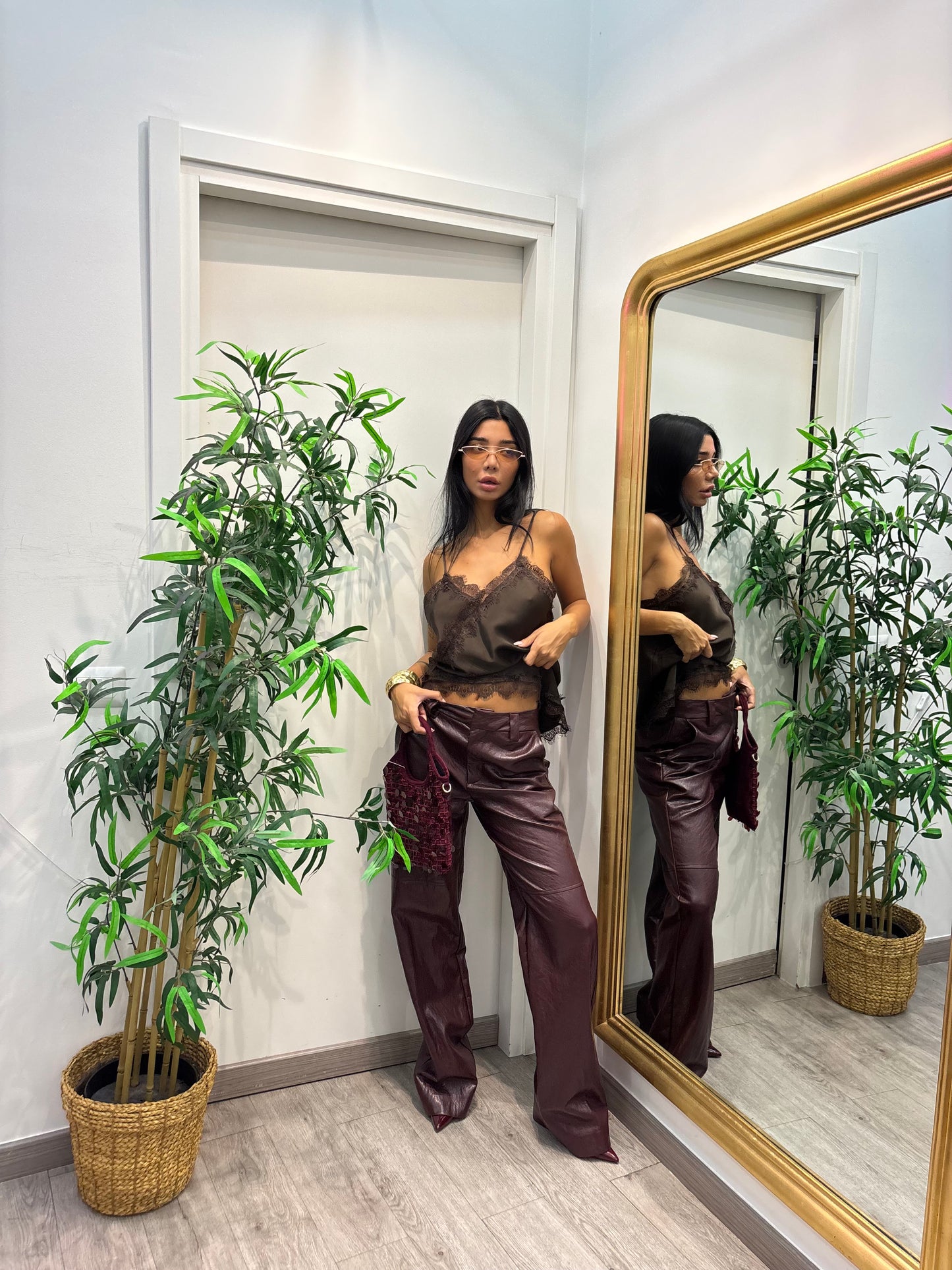 Pantaloni in similpelle lumina