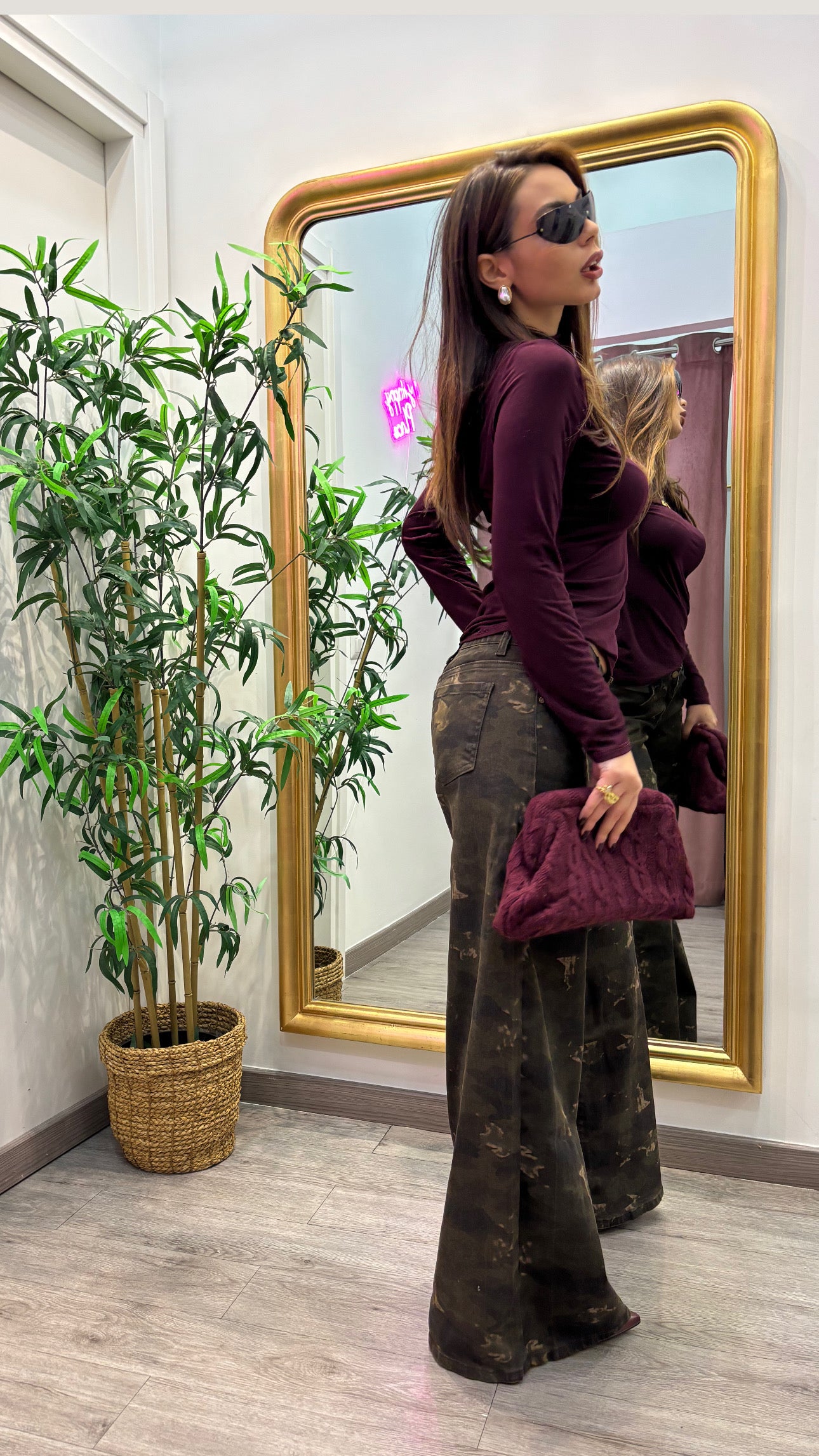 Jeans vita bassa Camouflage