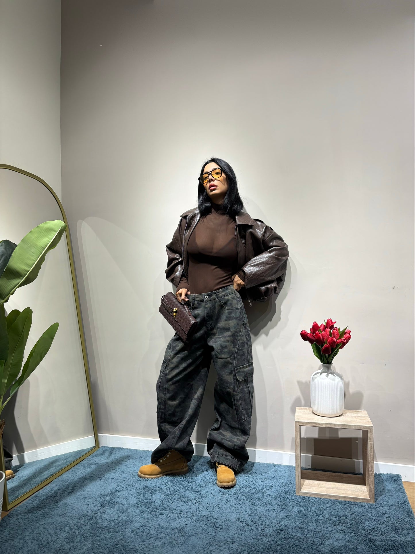 Bomber in simil pelle
