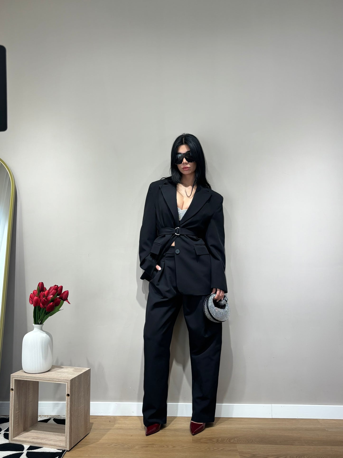 Blazer con cintura lumina