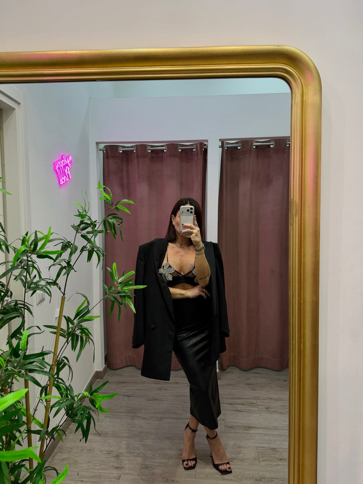 Gonna midi in ecopelle