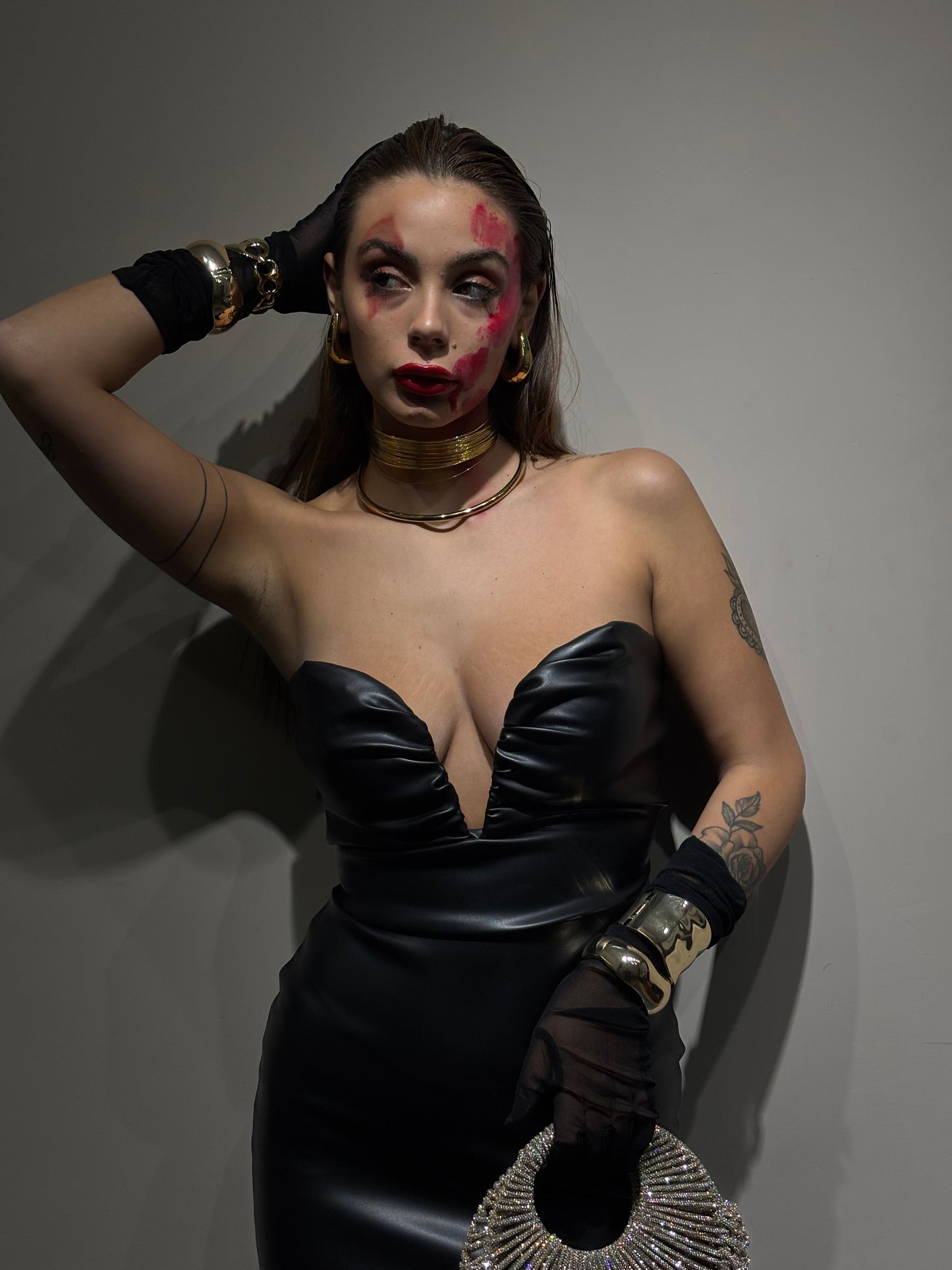 Abito black ecopelle