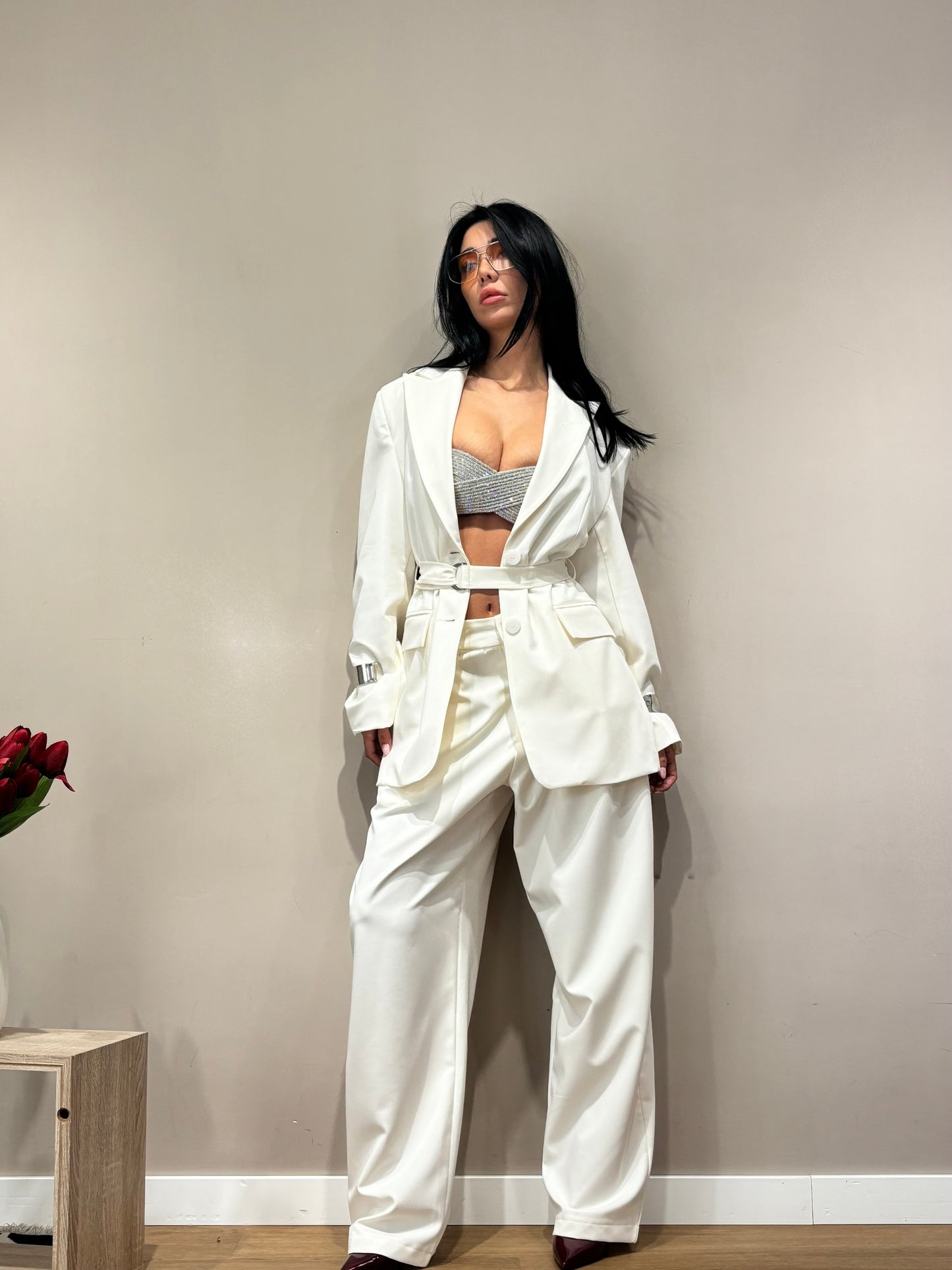 Blazer con cintura lumina