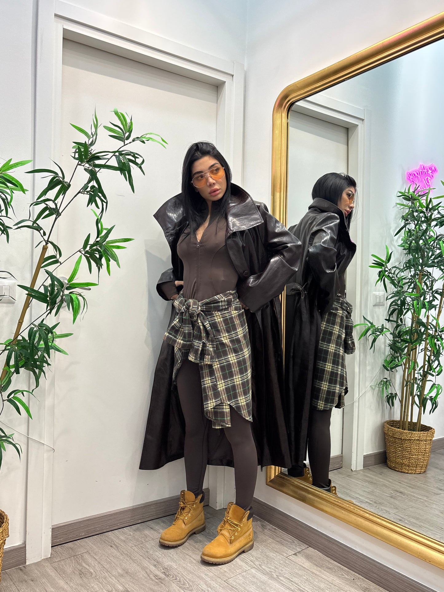 Trench london( verde mela / marrone)