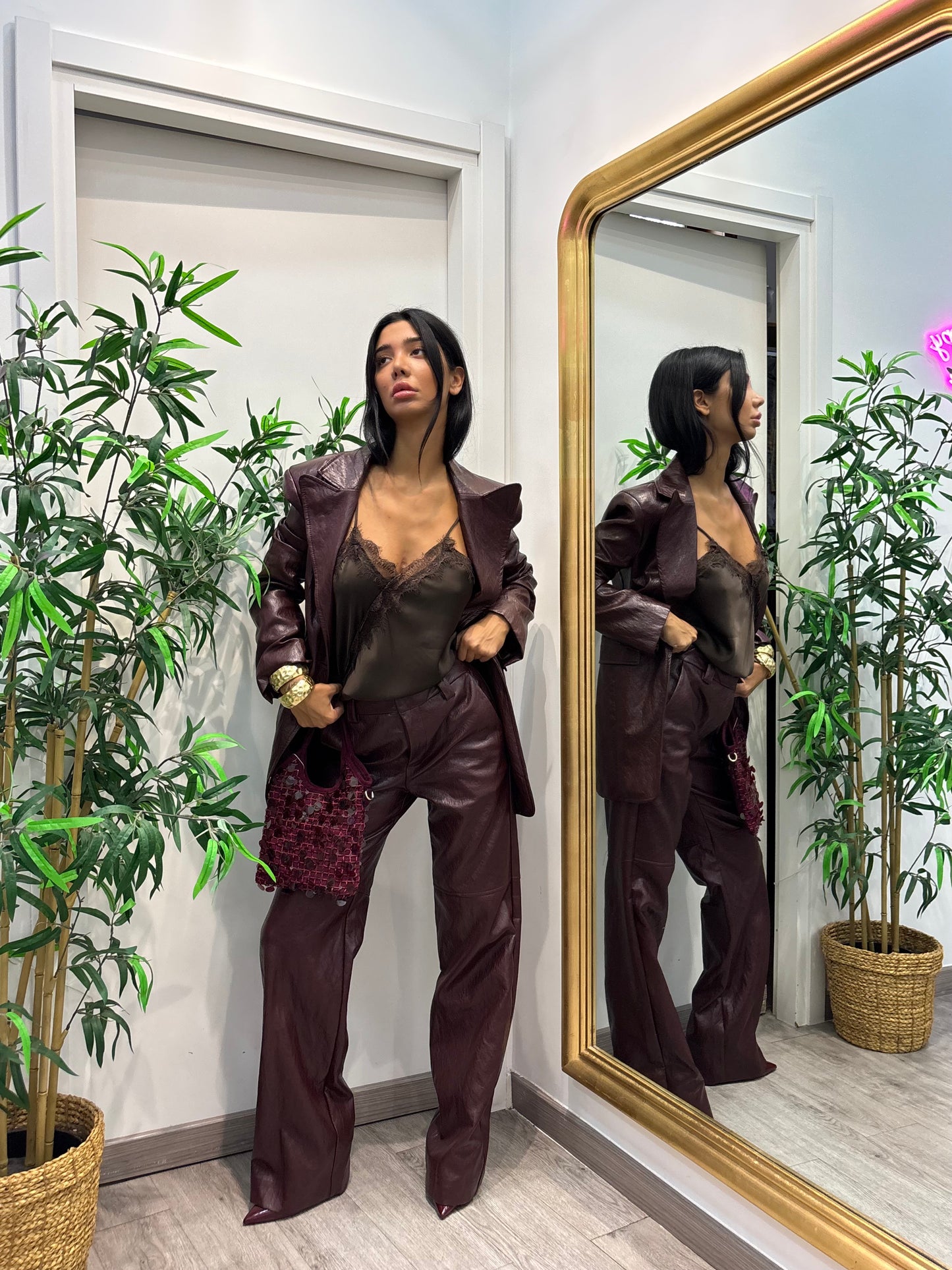 Blazer in simil pelle lumina