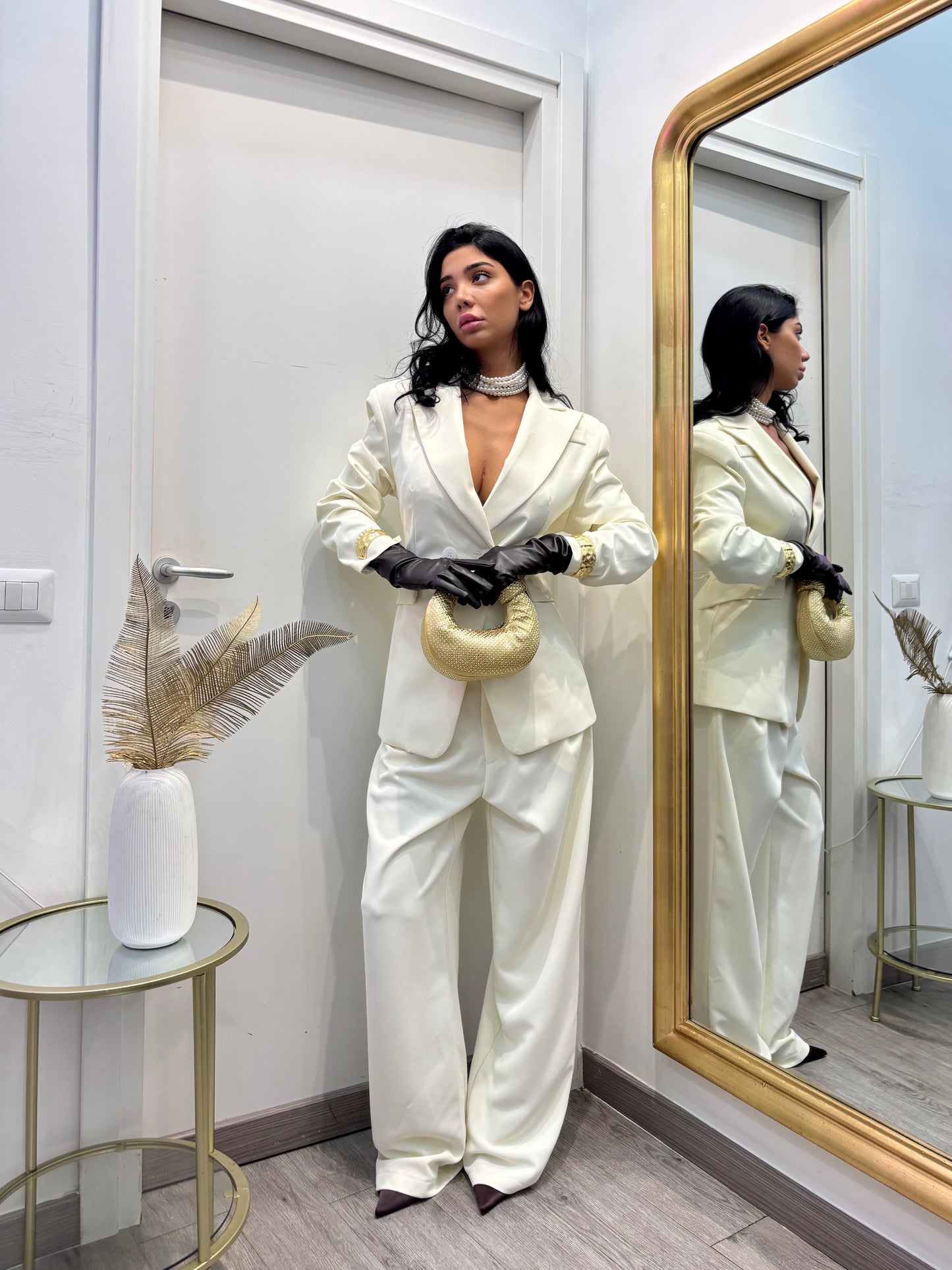 Blazer sfiancato panna by lumina