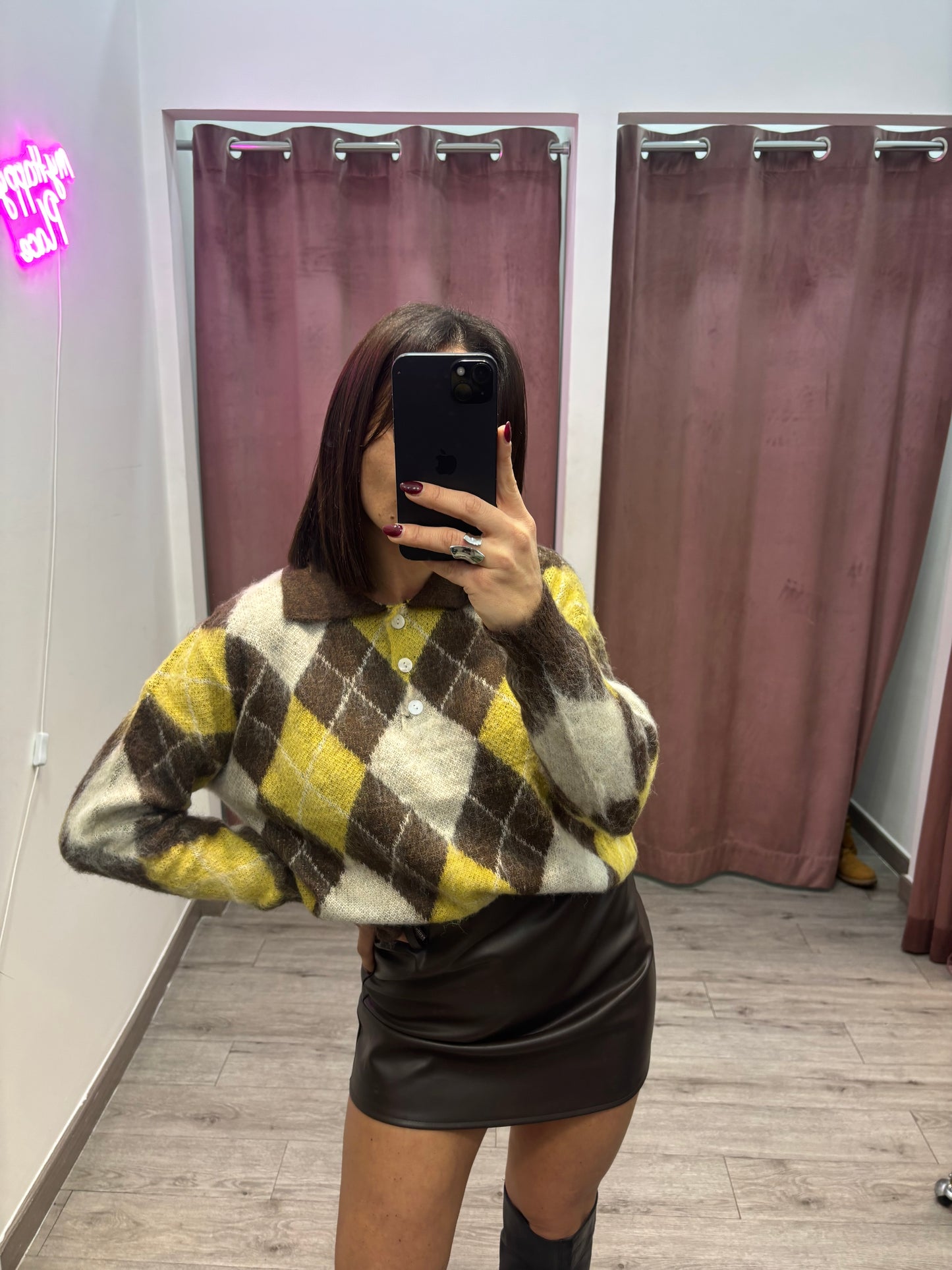 Pull rombi ( giallo/ marrone)