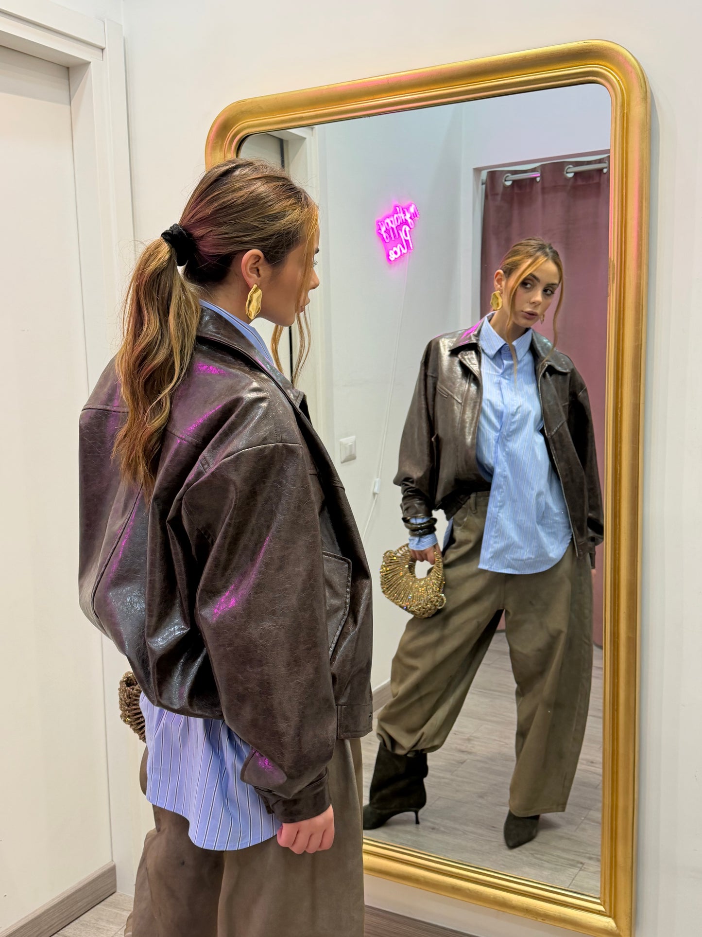 Maxi camicia a righe