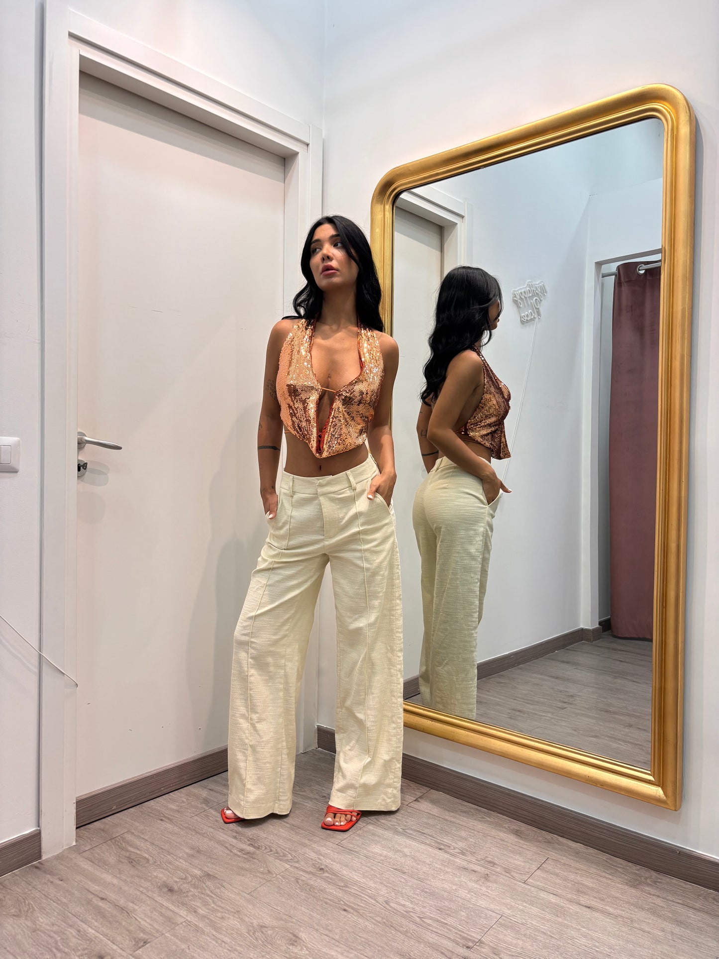 Top Ambra( oro / bronzo / polvere )