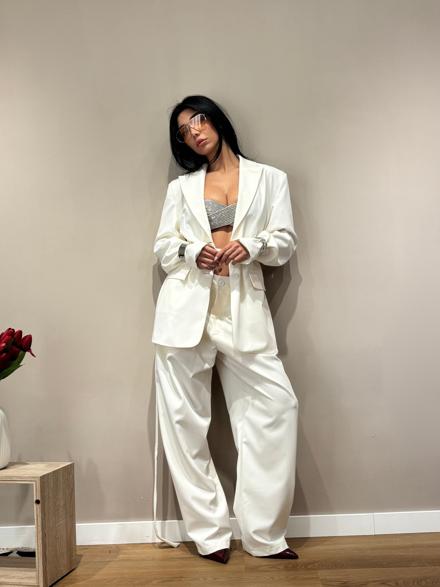 Blazer con cintura lumina