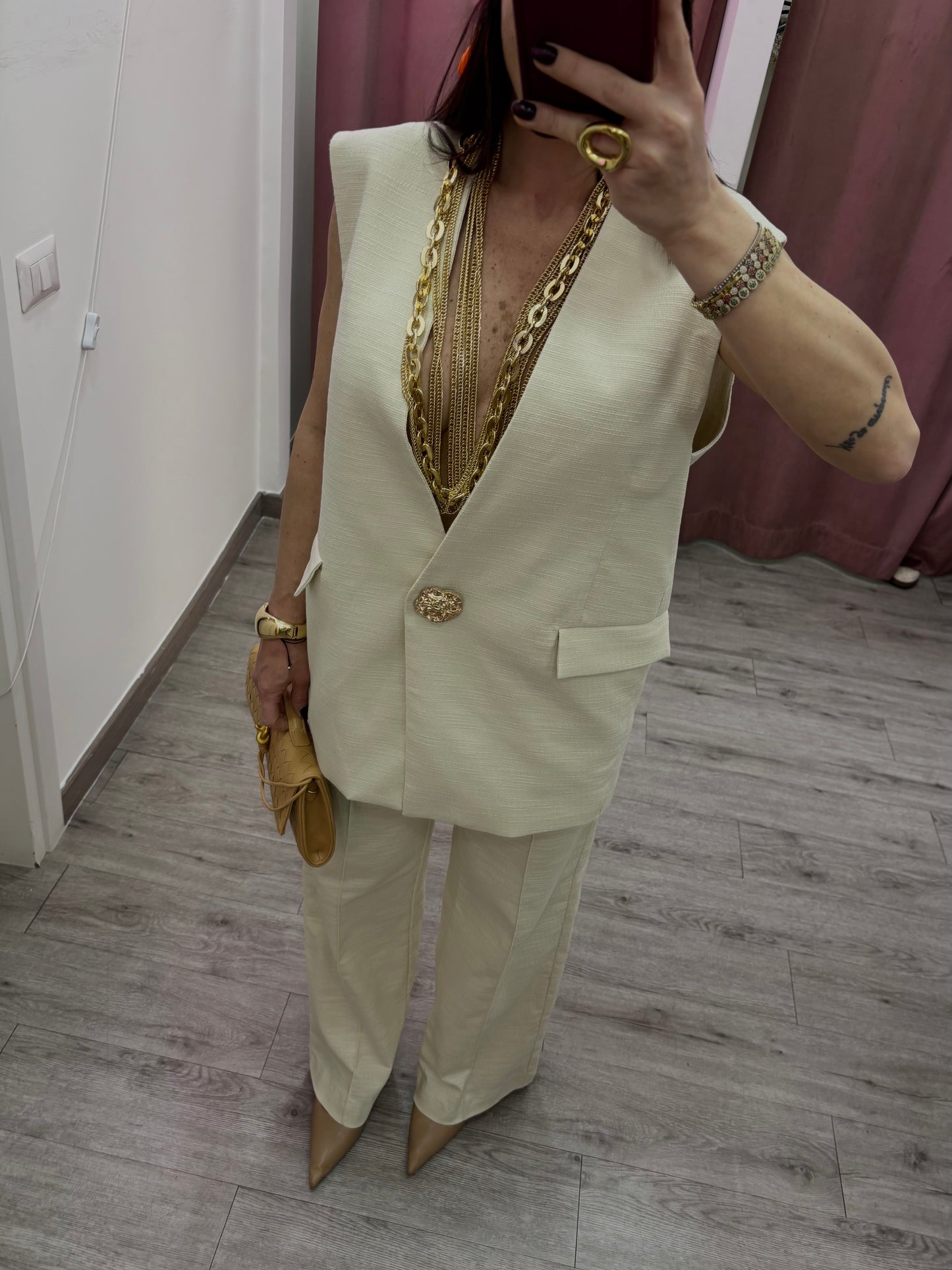 Gilet elegancia( panna / sabbia )