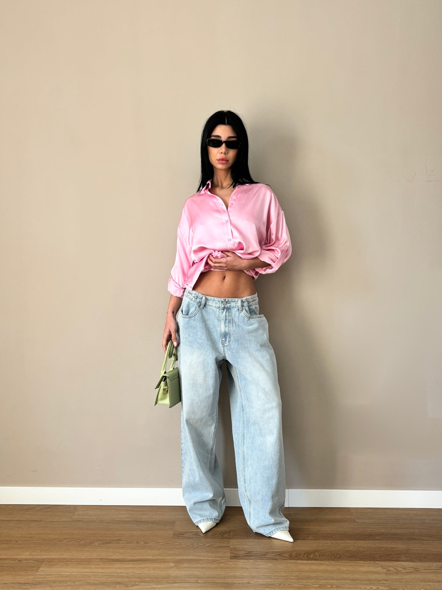 Jeans lavaggio chiaro vita bassa
