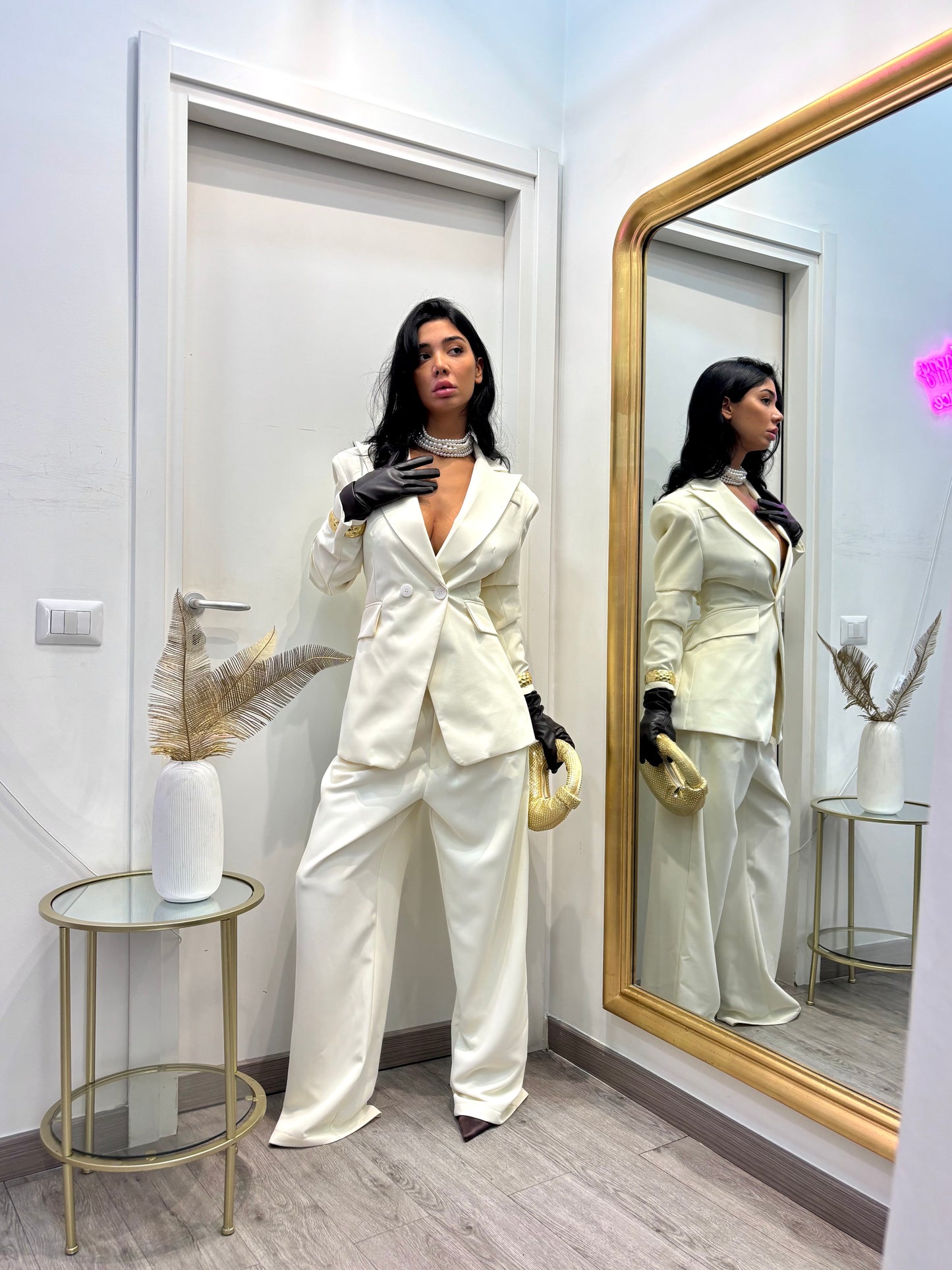 Blazer sfiancato panna by lumina