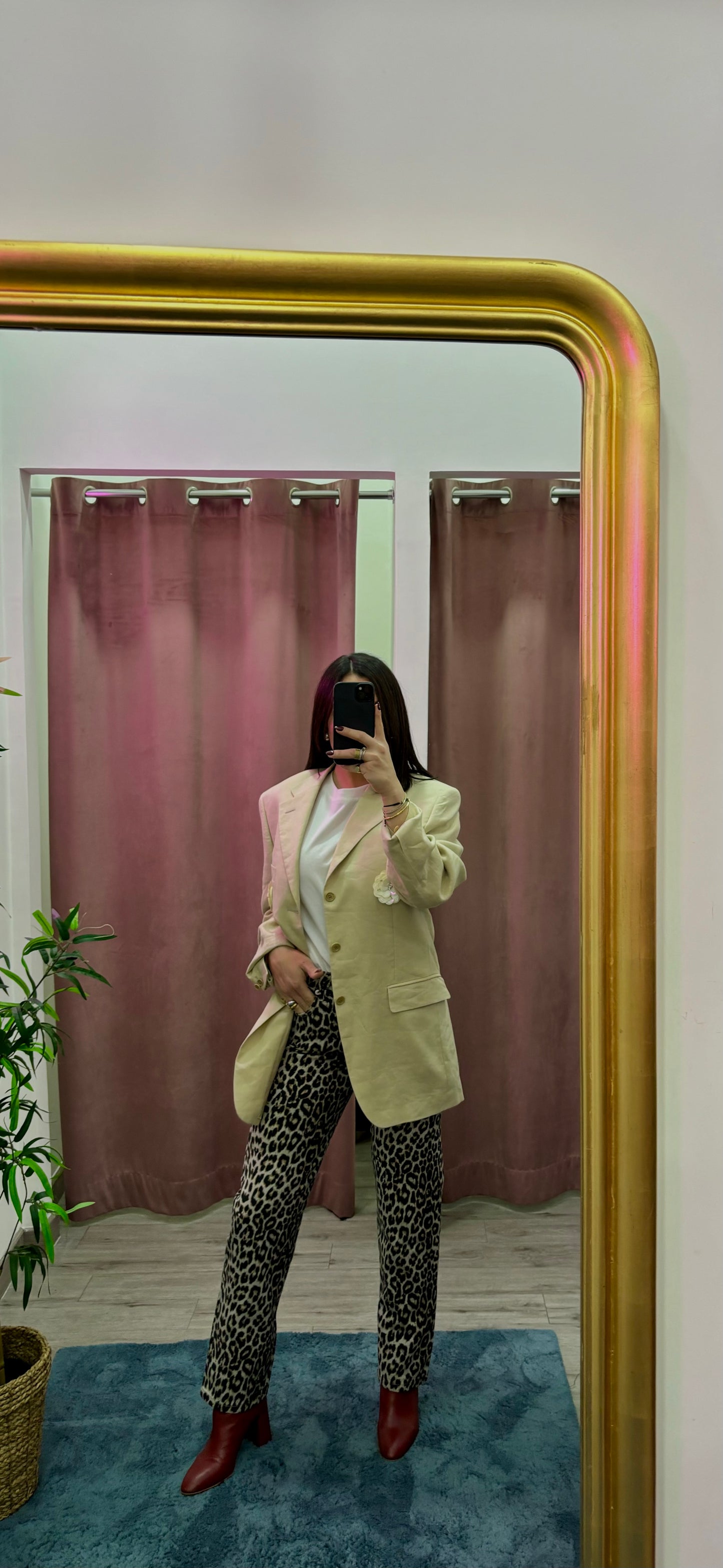 Jeans mom fit animalier