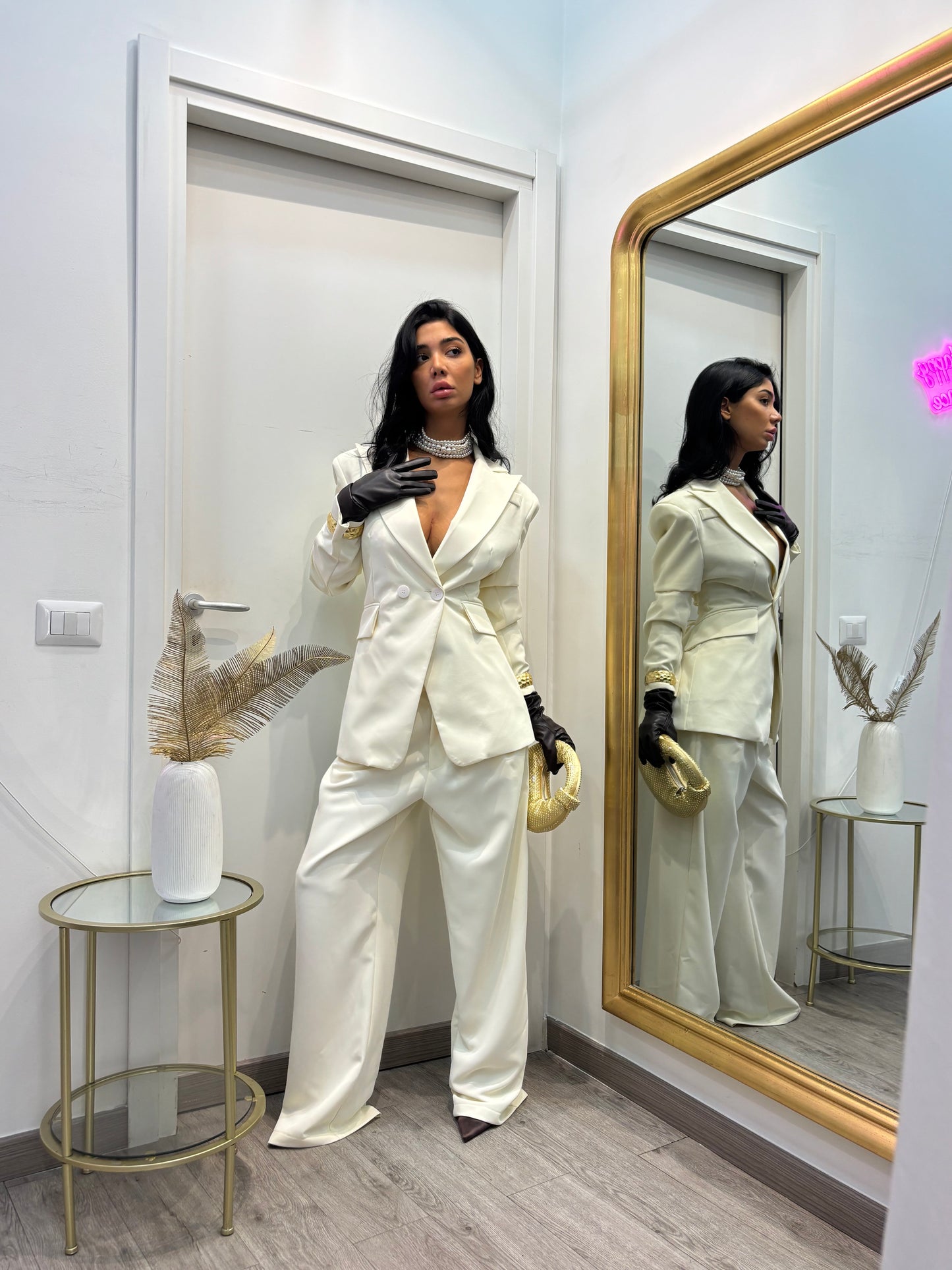 Blazer sfiancato panna by lumina