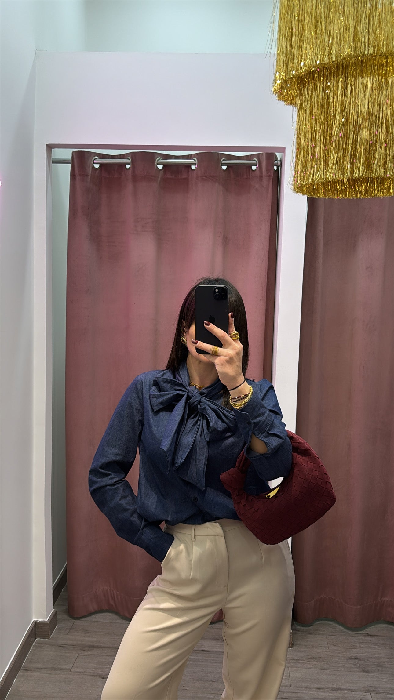 Camicia in denim fiocco