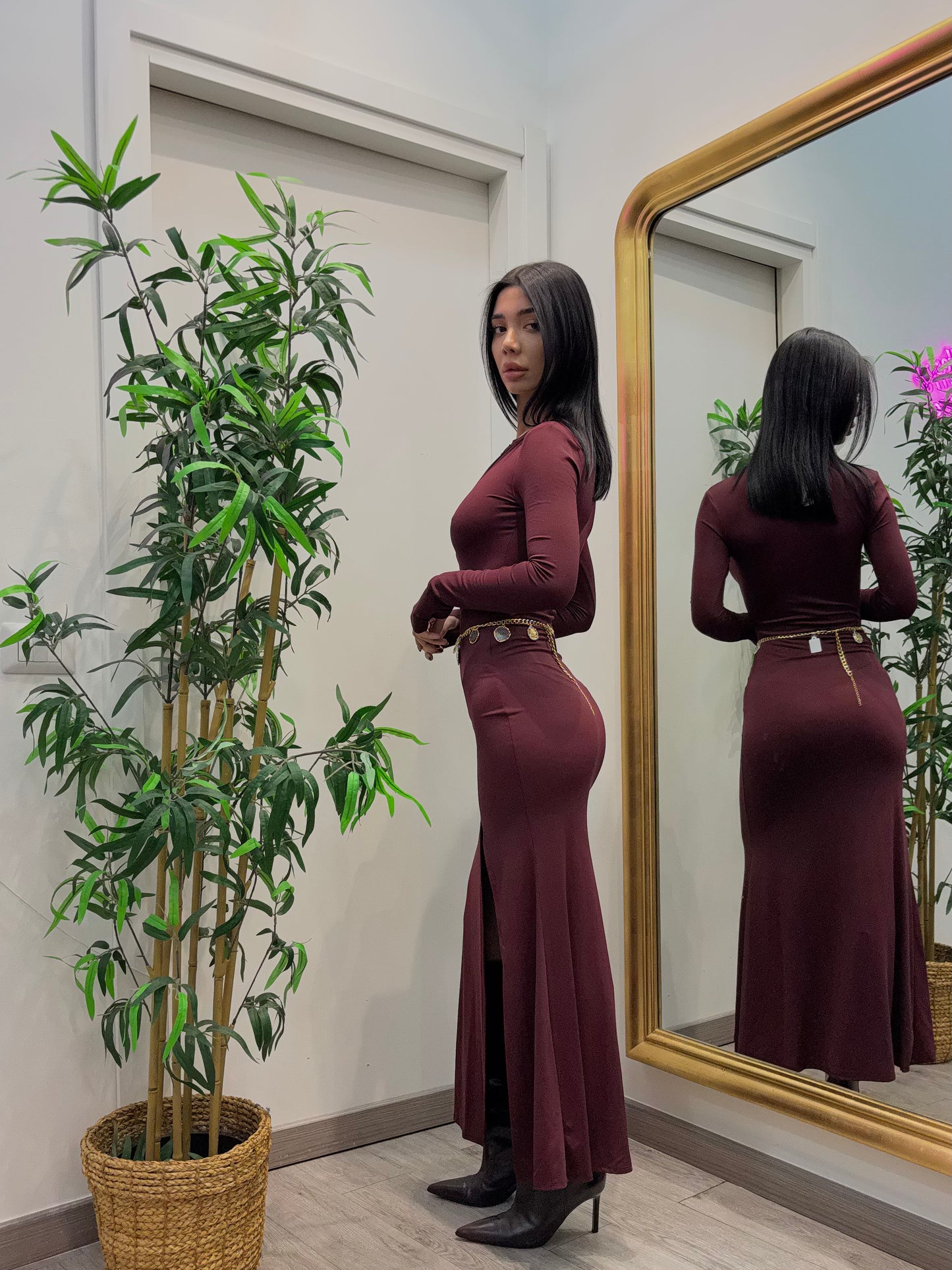 Dress jolie ( nero / bordeaux)