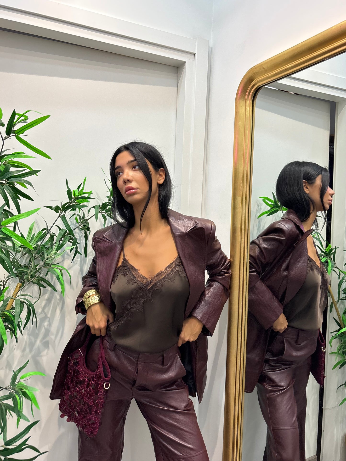 Blazer in simil pelle lumina