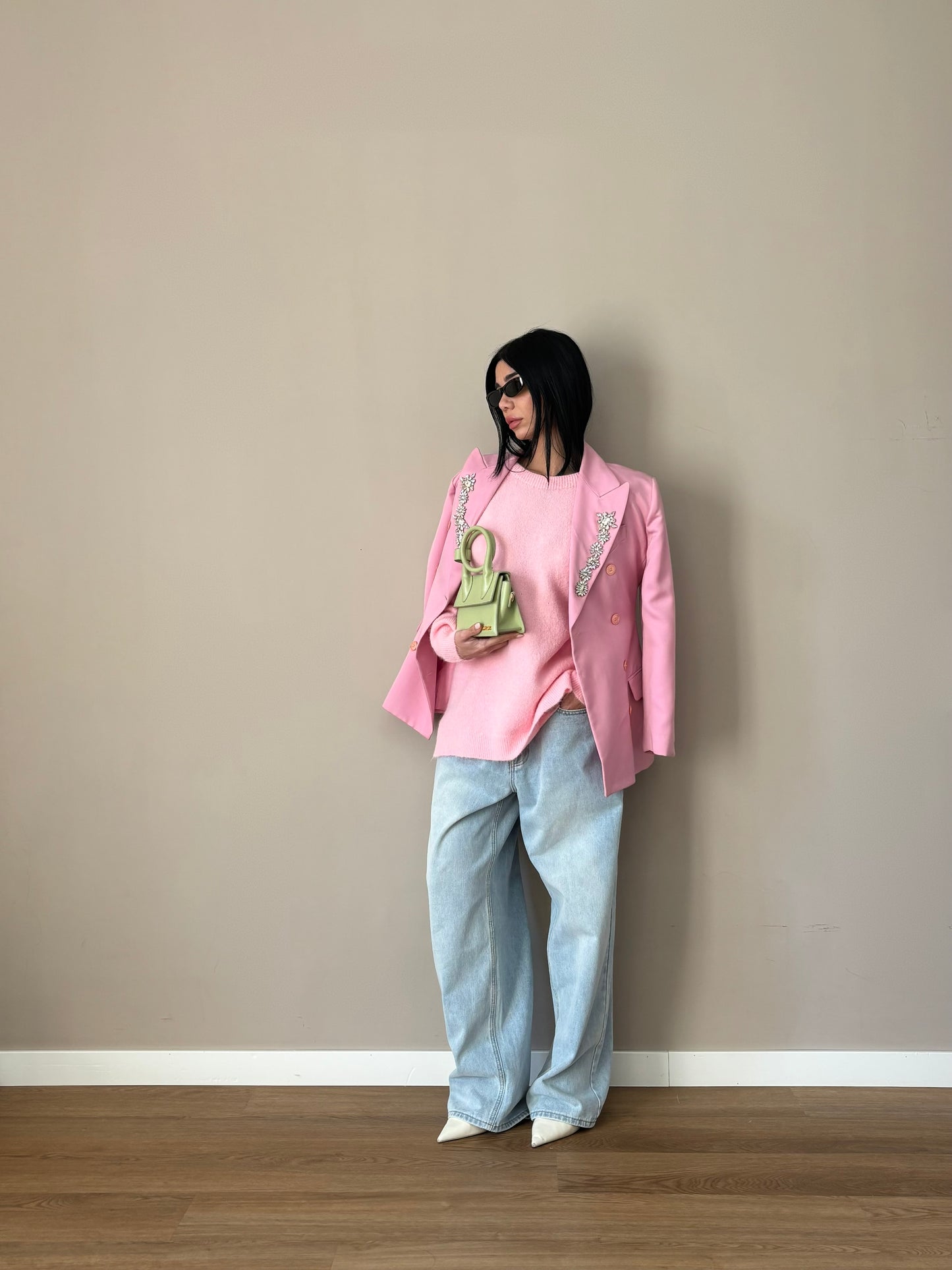 Jeans lavaggio chiaro vita bassa