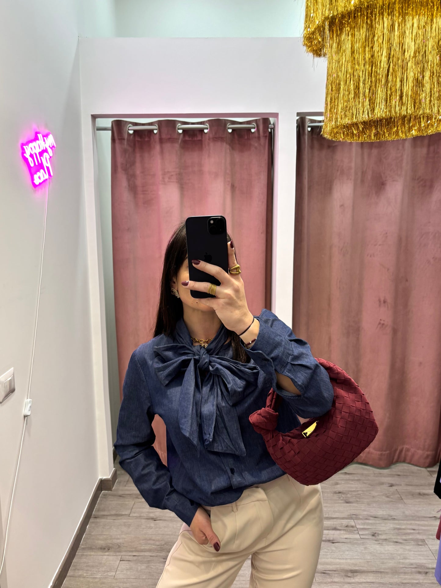 Camicia in denim fiocco