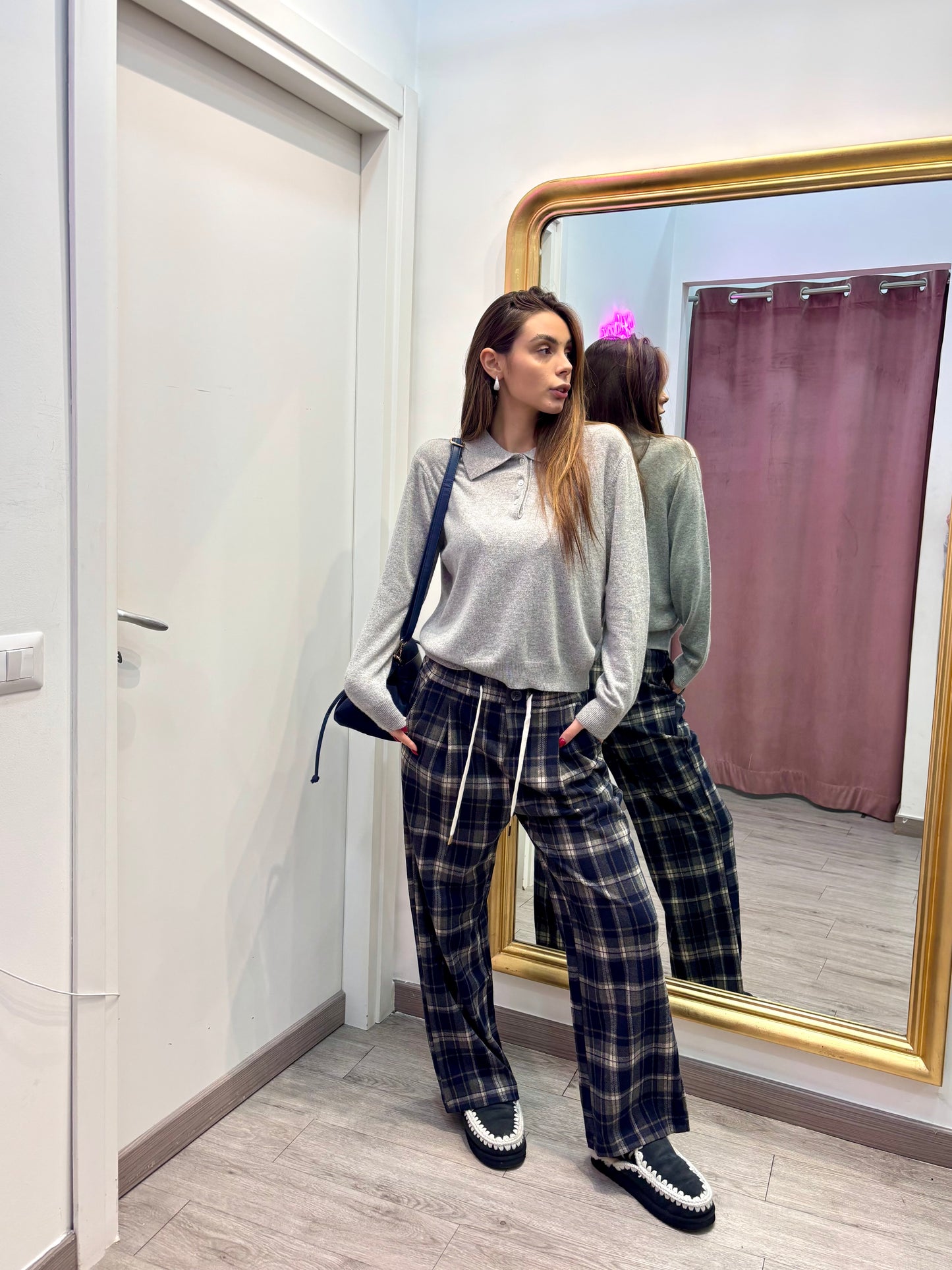 Pantaloni comfy a quadri