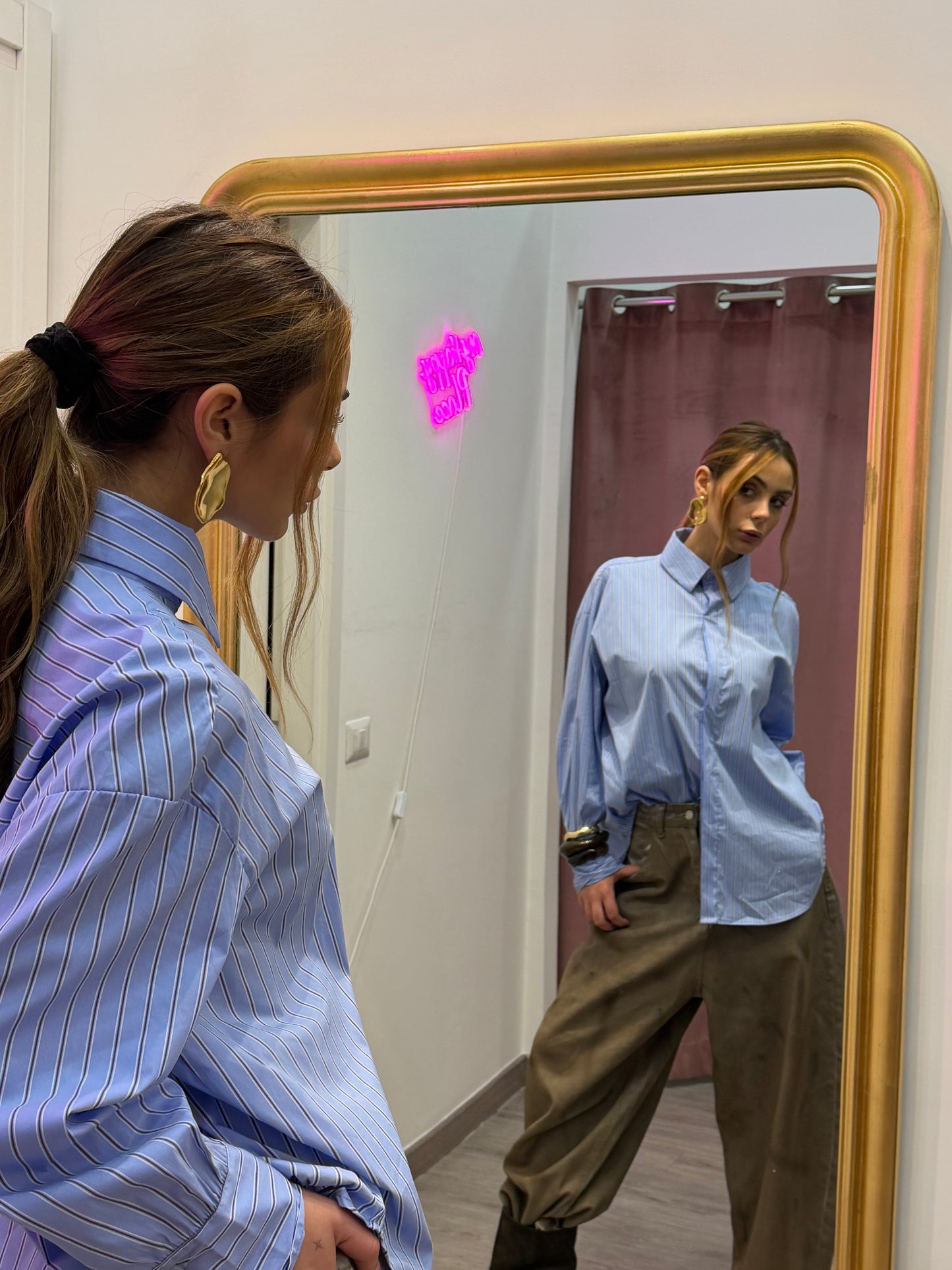 Maxi camicia a righe