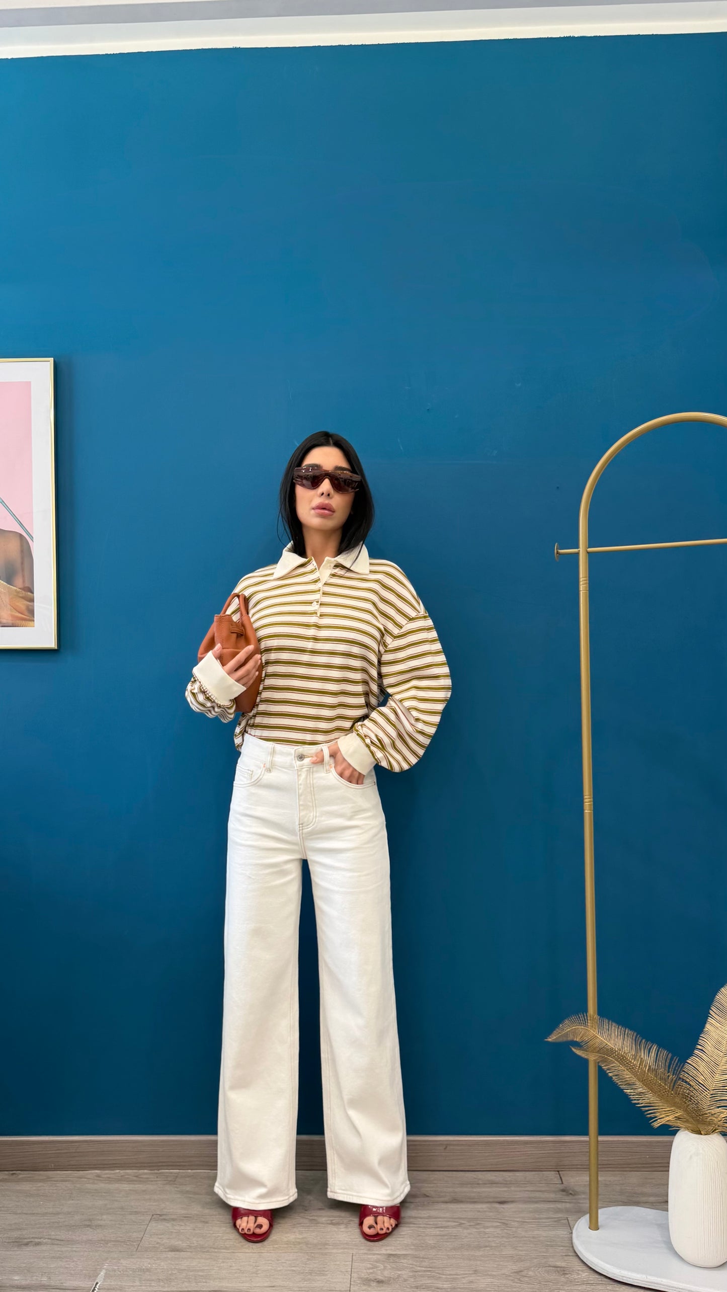 Polo a righe in cotone