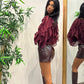 Camicia rouche burgundi