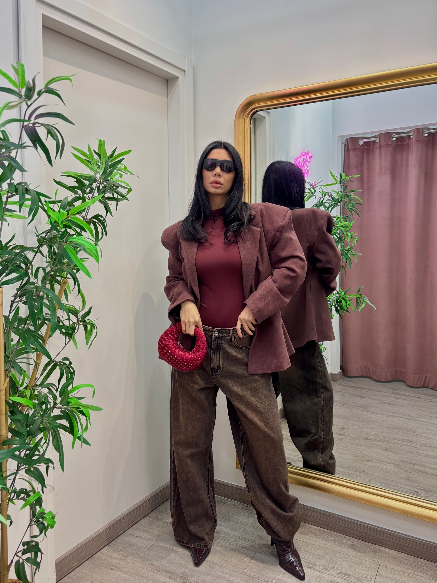 Blazer sfiancato bordeaux