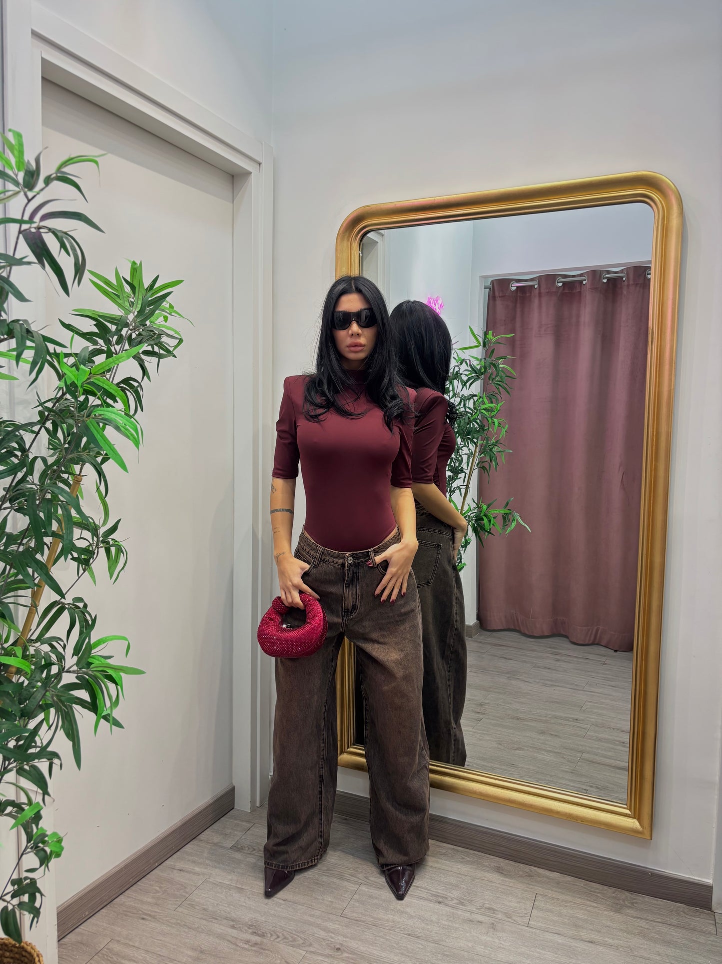 Jeans wide leg vita medio bassa