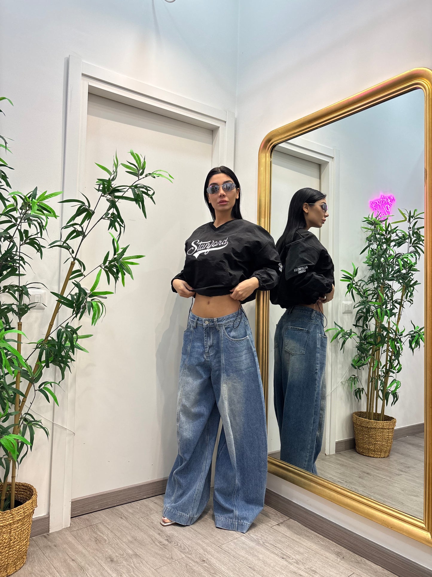 Felpa stanford (bianca / nera )