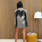 Maxi blazer a quadri con frange by lumina