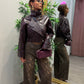 Jacket cropped melissa( burgundi/ nero)
