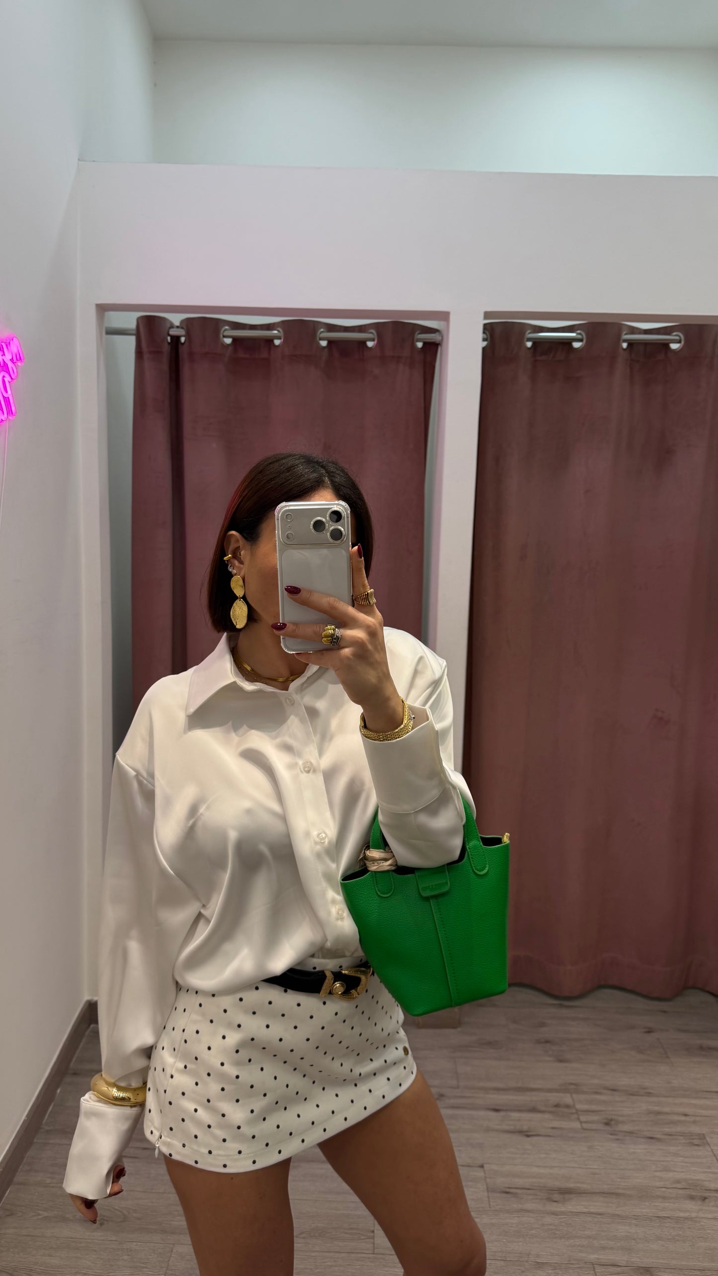 Camicia satin spalle strutturate ( + colori)
