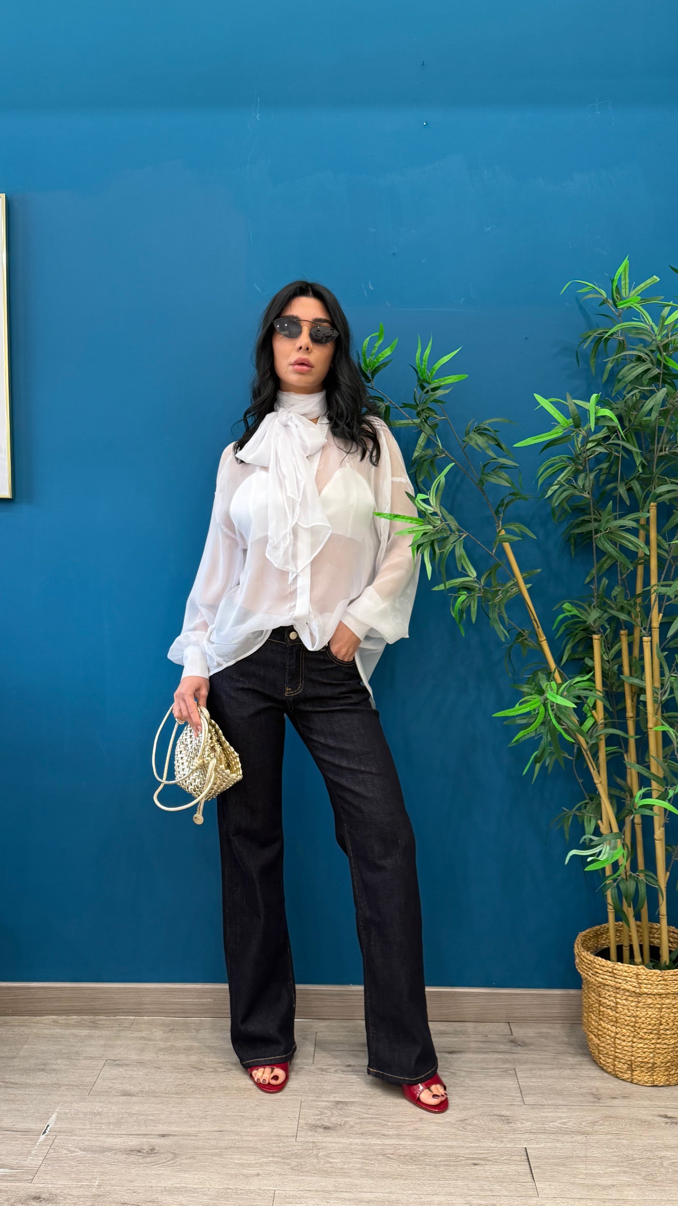 Blusa fiocco ( nera / bianca )