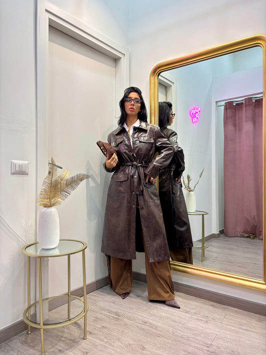 Long trench brown by lumina