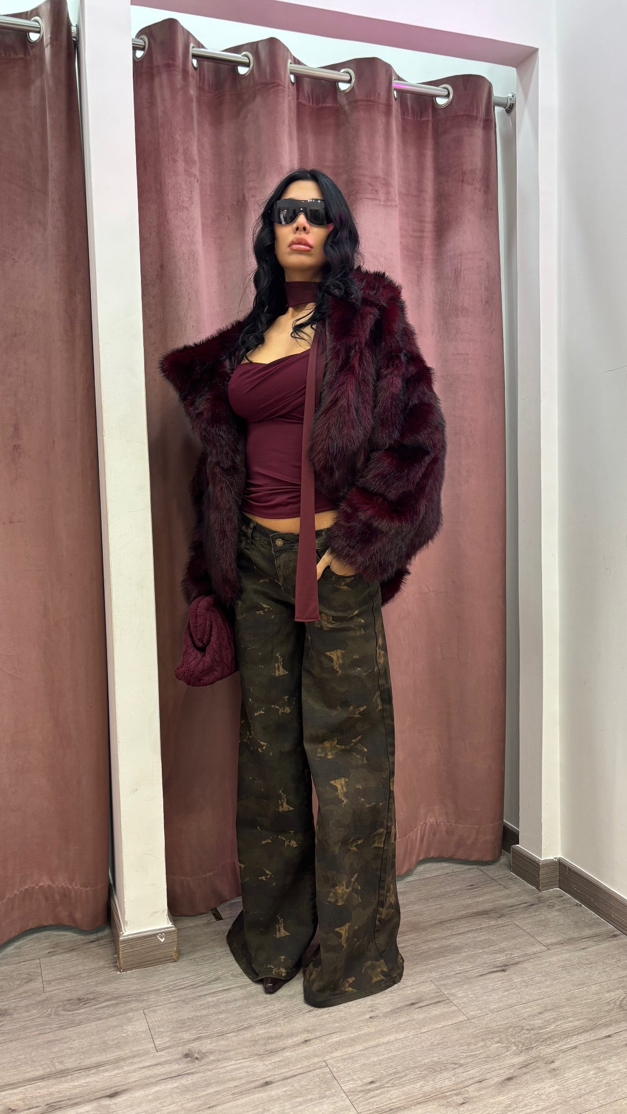 Jeans vita bassa Camouflage