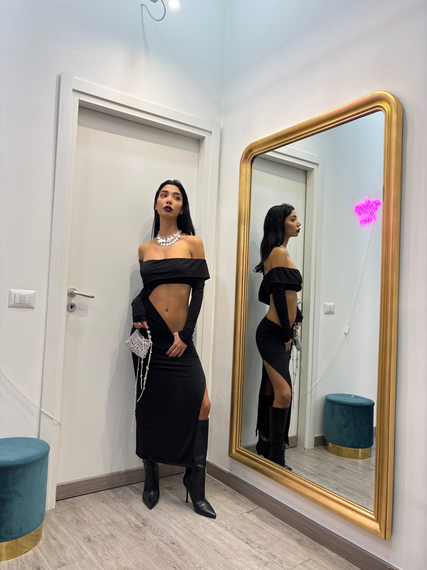 Dress dea ( nero / marrone )