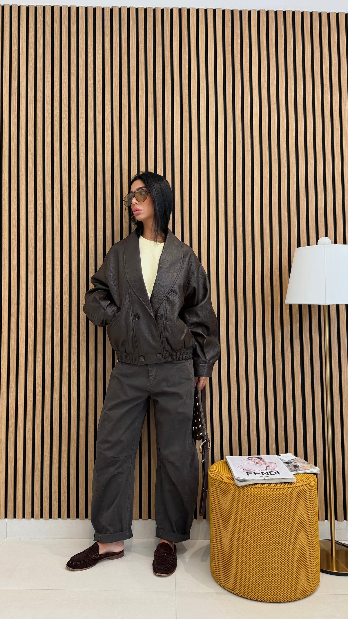 Bomber eco ( marrone / nero)
