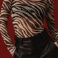 Body  zebra(verde olio-burgundi nero-bianco)