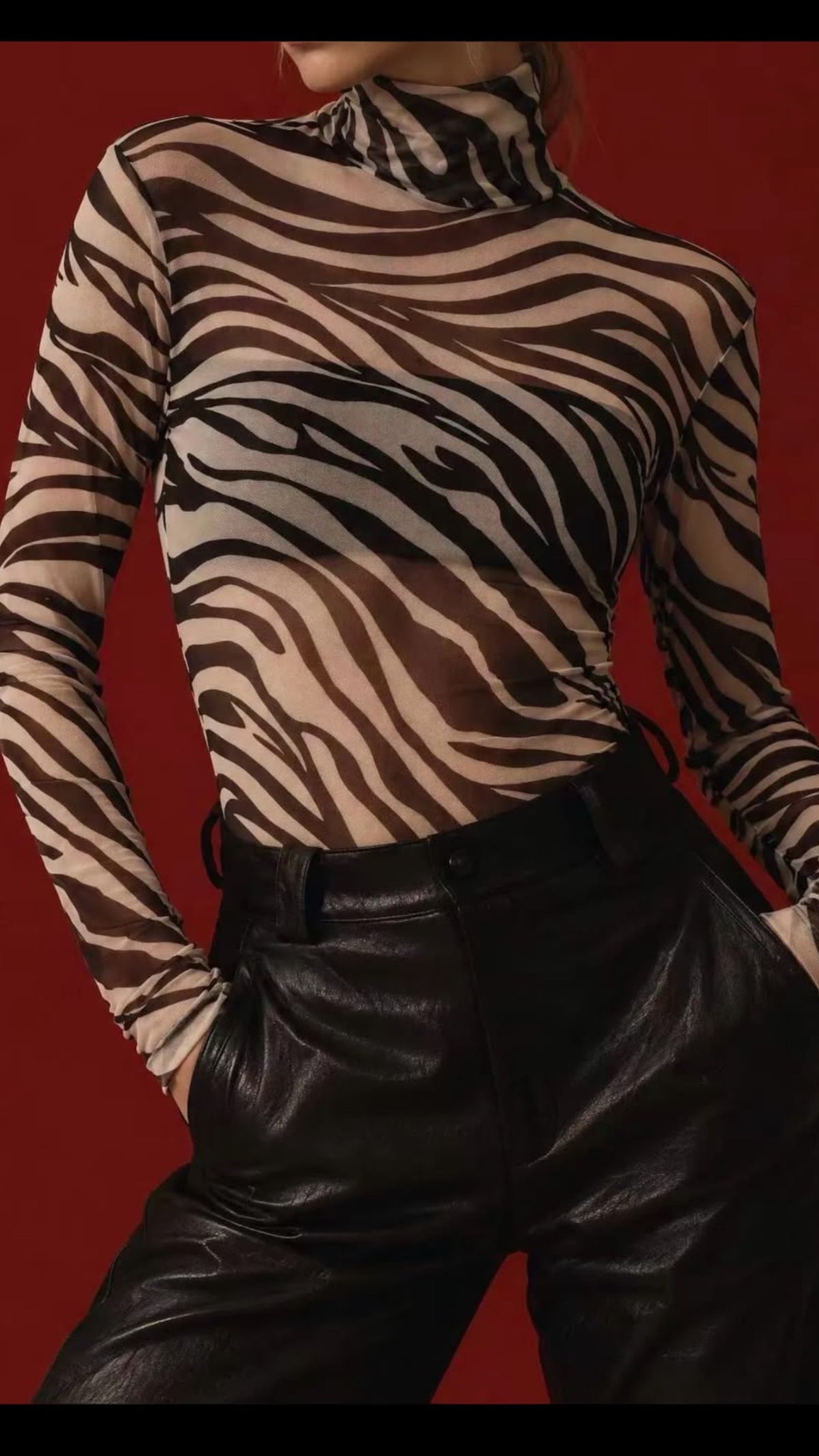 Body  zebra(verde olio-burgundi nero-bianco)