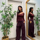 Pantaloni sartoriali lumina ( panna / burgundi / nero )