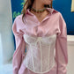 Camicia satin spalle strutturate ( + colori)