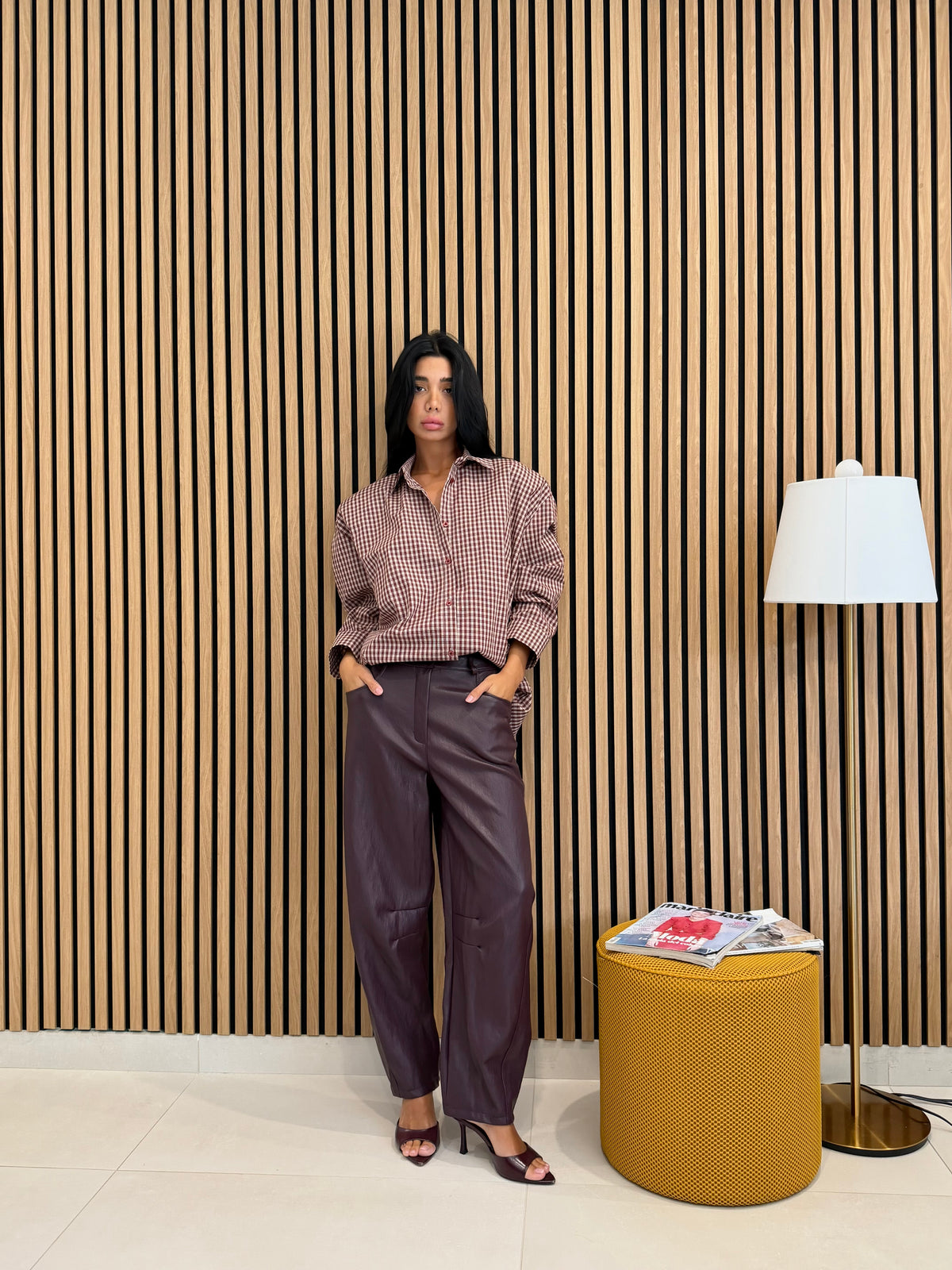 Pantaloni eco prugna