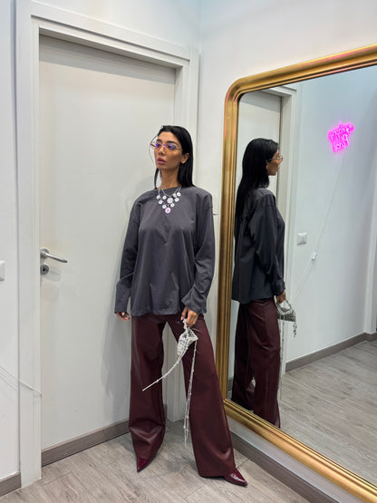 Maxi shirt con spalline