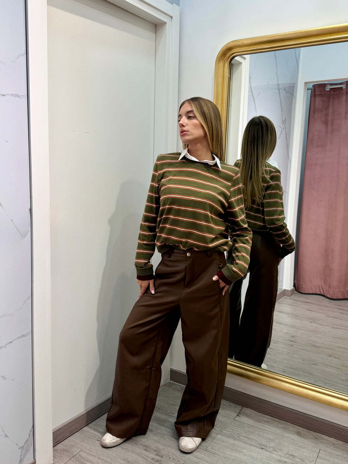 Pantaloni ballon in ecopelle