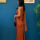 Dress jaqueline ( rosso/ verde olio/ terracotta )