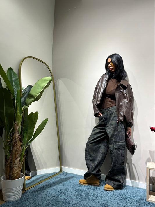 Bomber in simil pelle